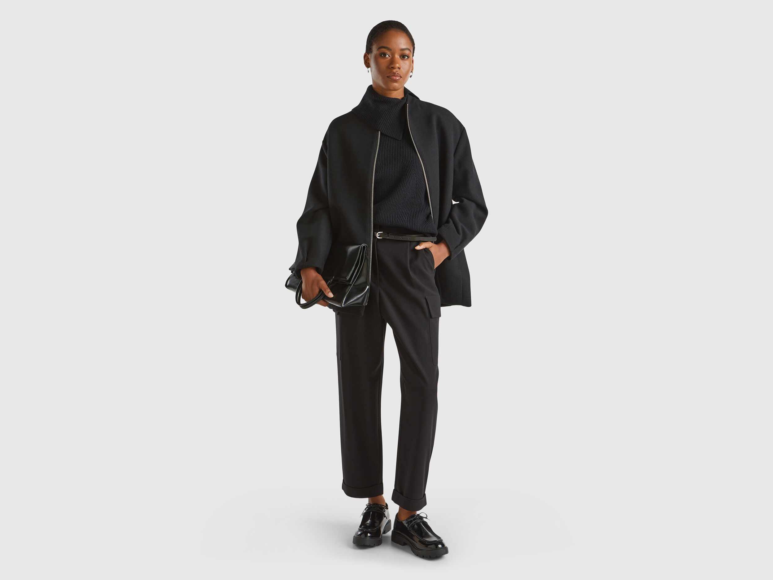 2B Jacket - Black - R/W Block Jacquard | Nepenthes New York