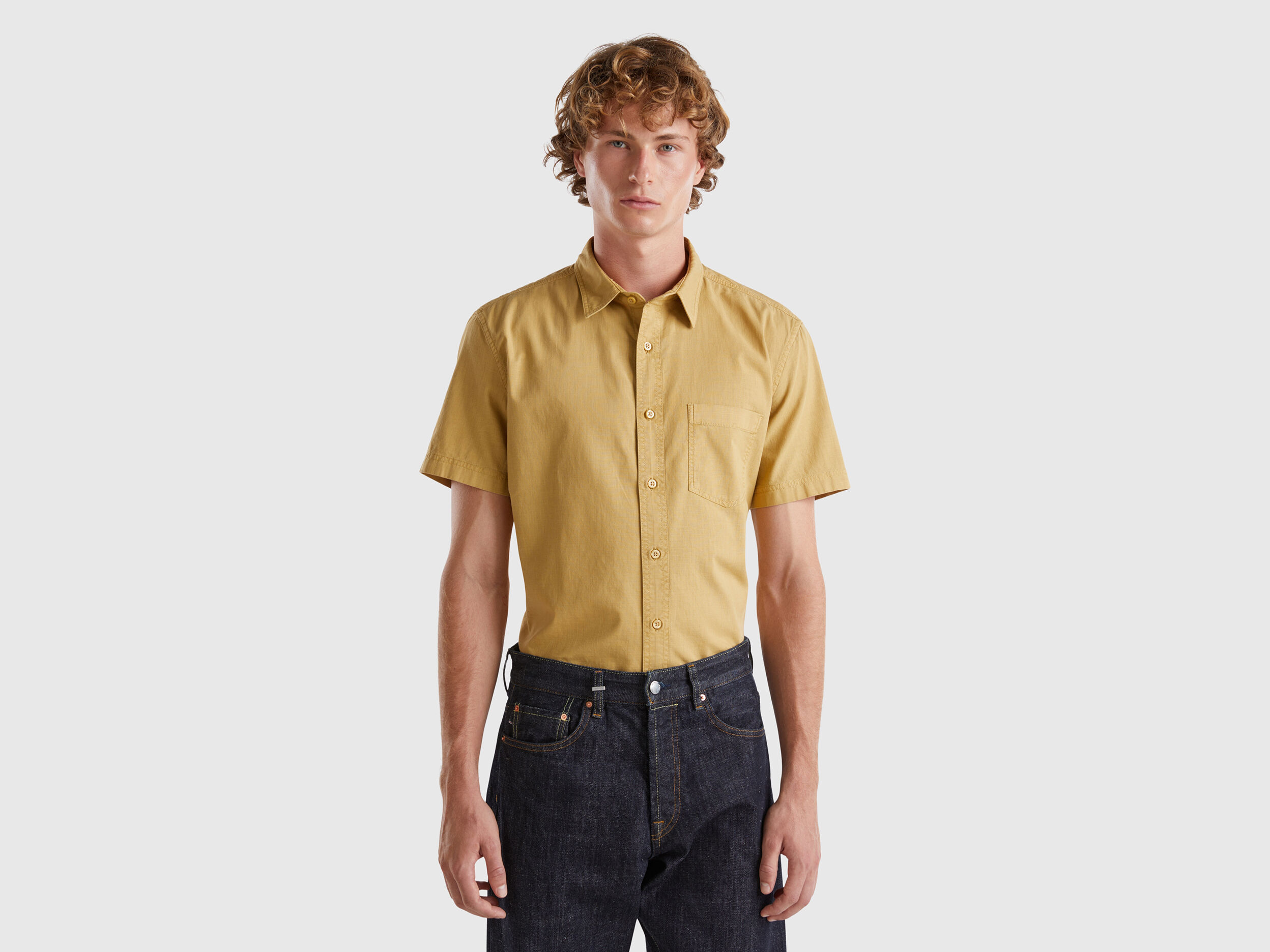 Shirt with pocket - Camel | Benetton