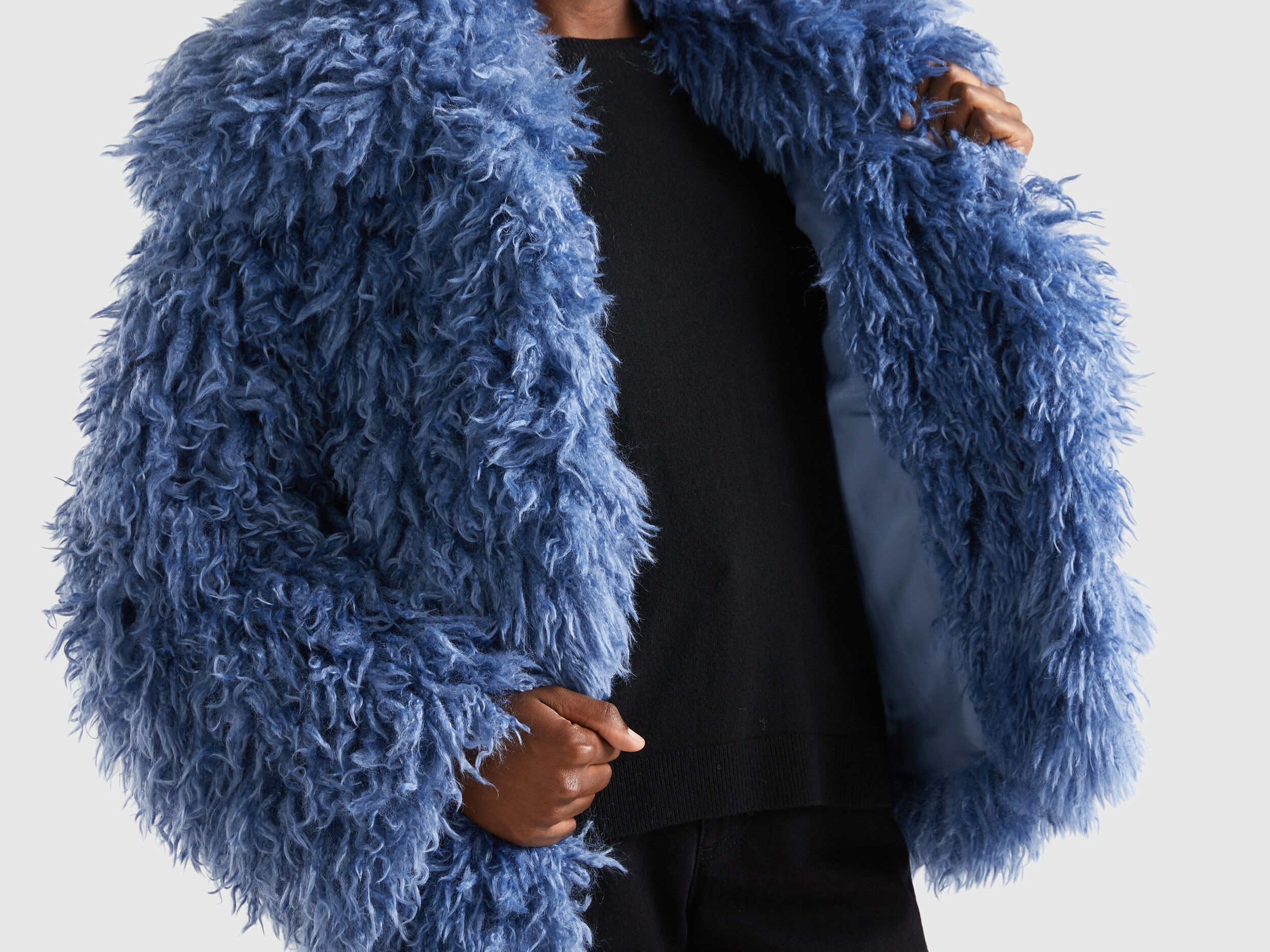 Benetton faux sale fur coat