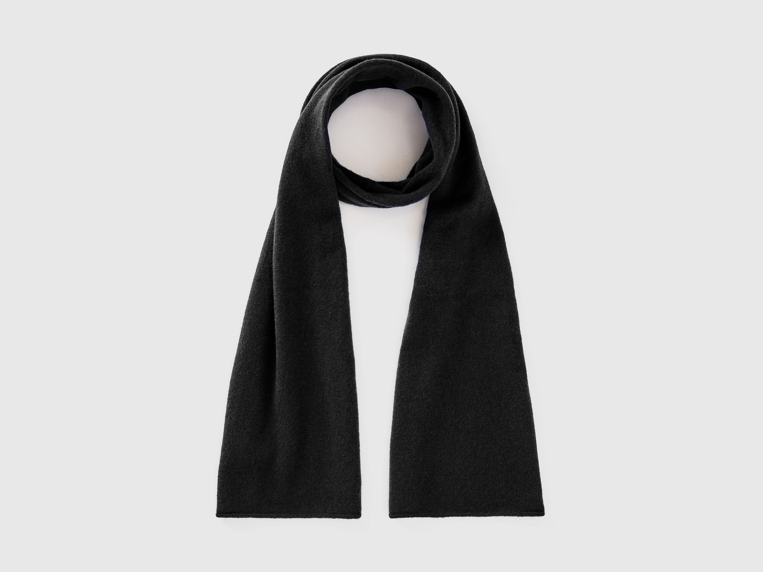 Pure cashmere scarf - Black | Benetton