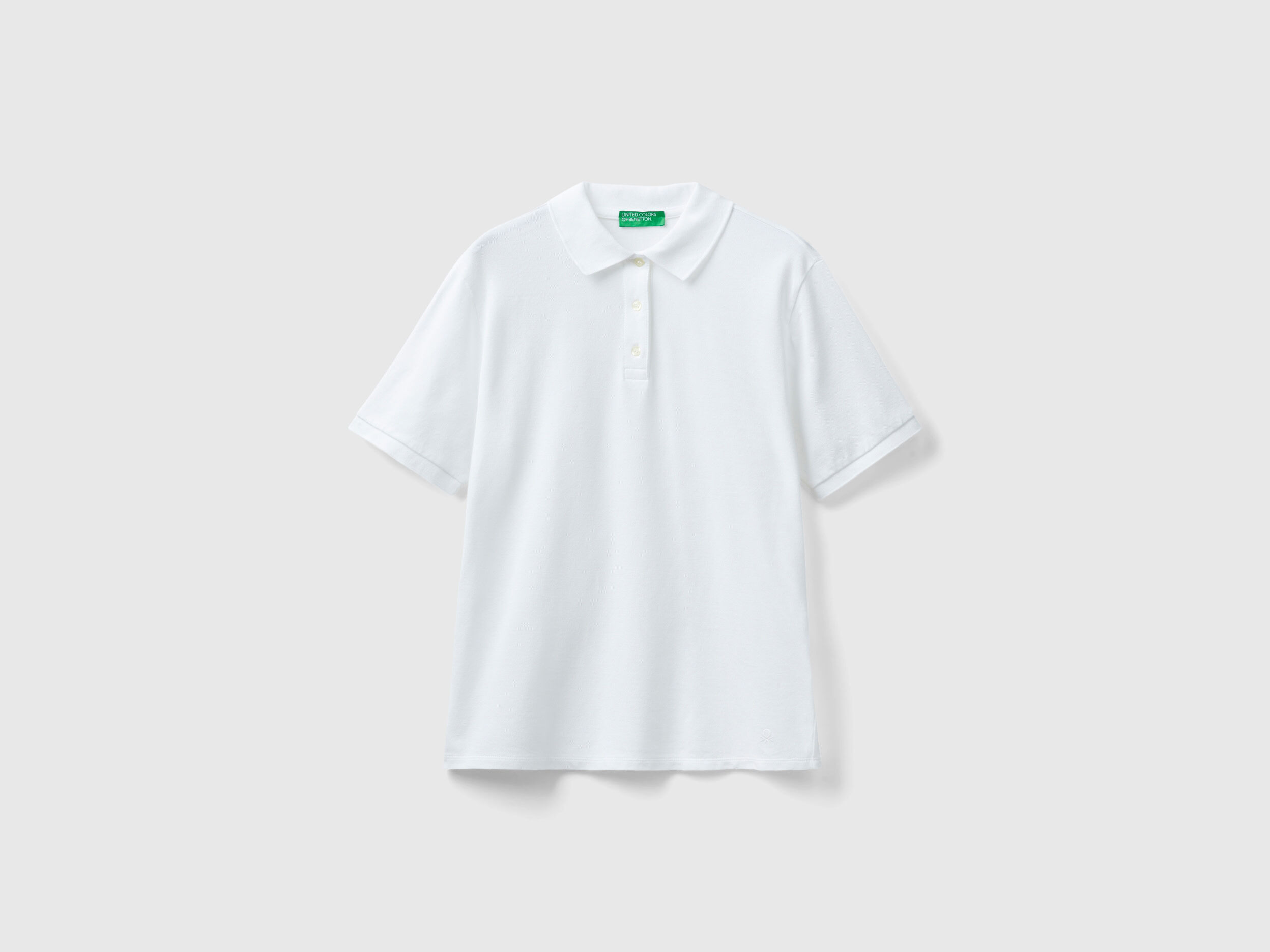 Polo in stretch organic cotton White Benetton