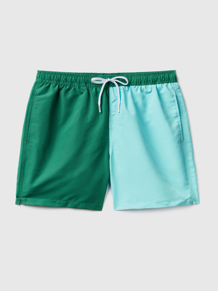 Color block swim trunks image number 1