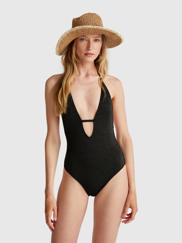 One-piece swimsuit with lurex Women