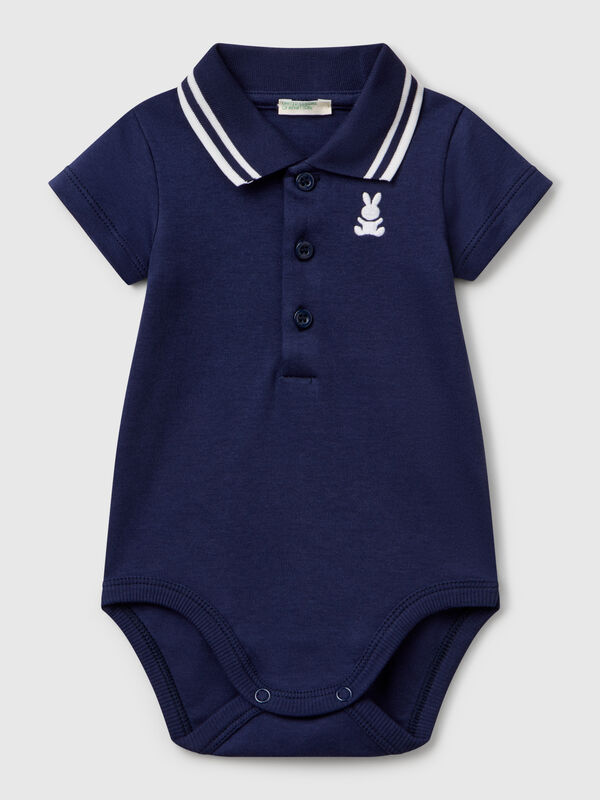 Polo bodysuit in cotton New Born (0-18 months)