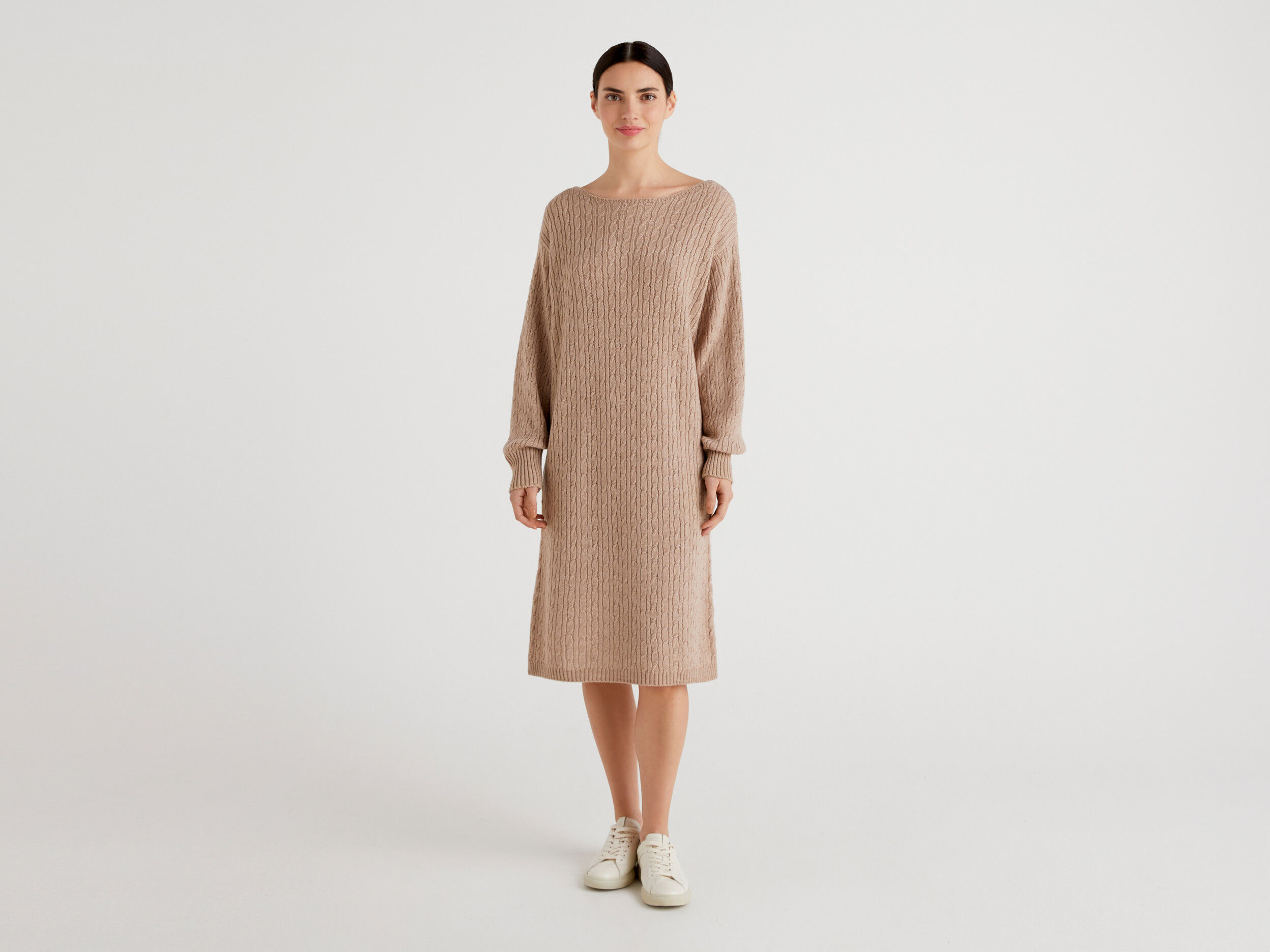 Cable knit deals midi dress