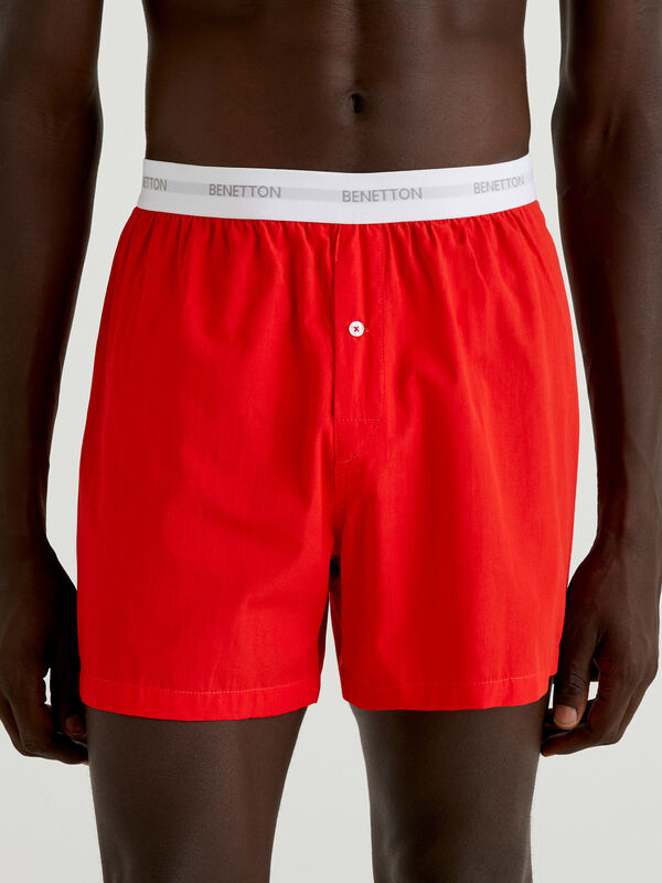 Red boxers with logoed elastic Men