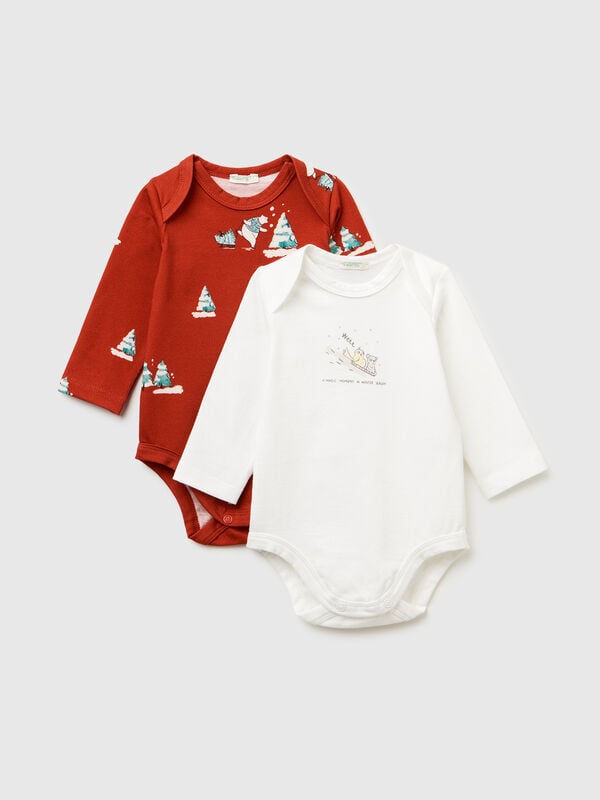 Two long sleeve ribbed knit onesies New Born (0-18 months)