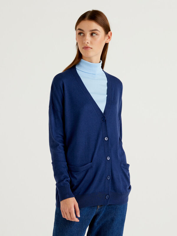 Cardigan in wool and cashmere blend Women