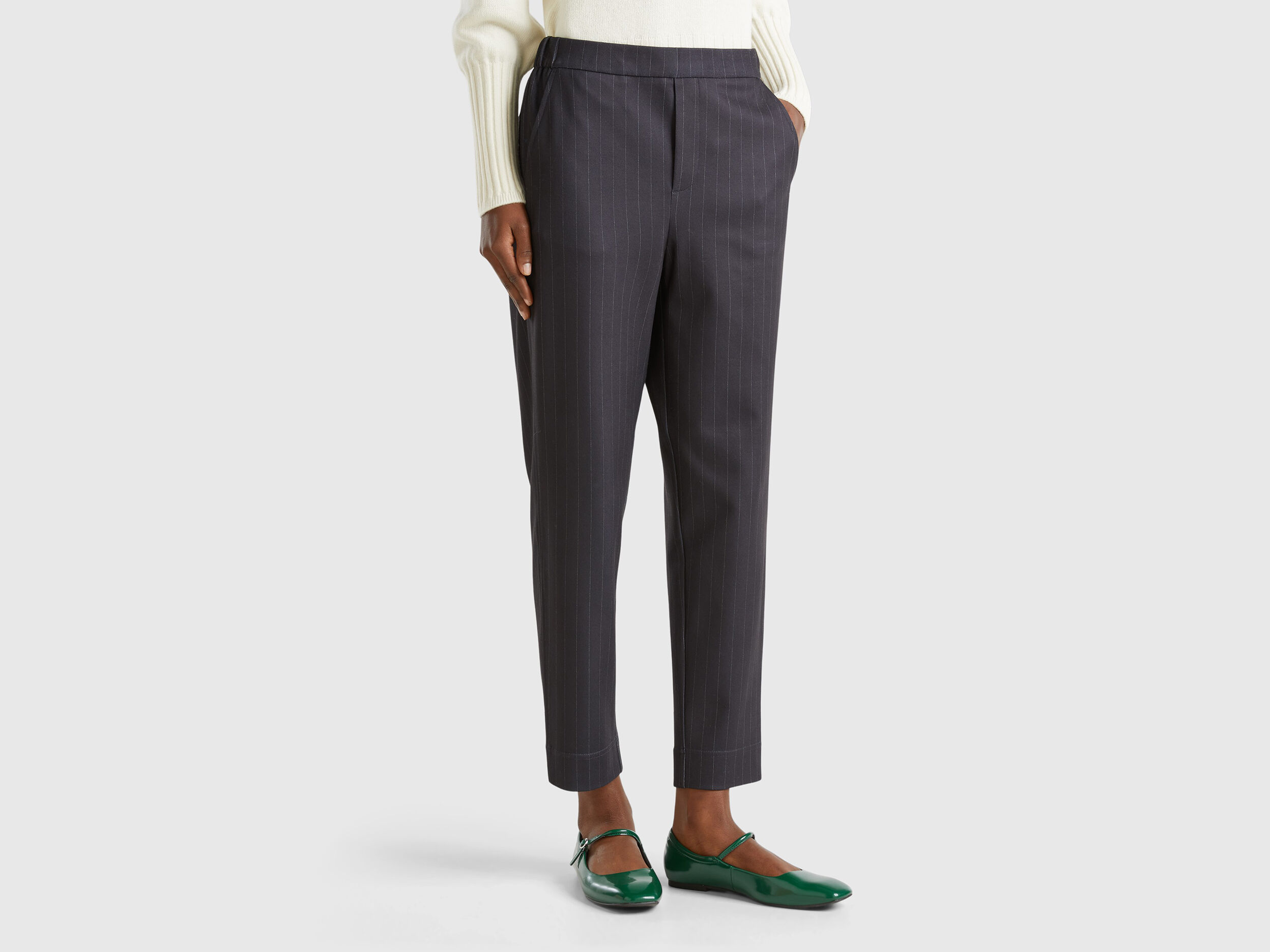 Pinstripe joggers womens store