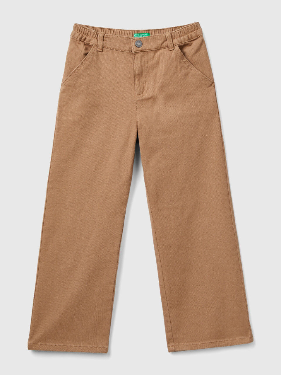 Wide Corduroy Trousers for Girls - brown medium solid, Girls