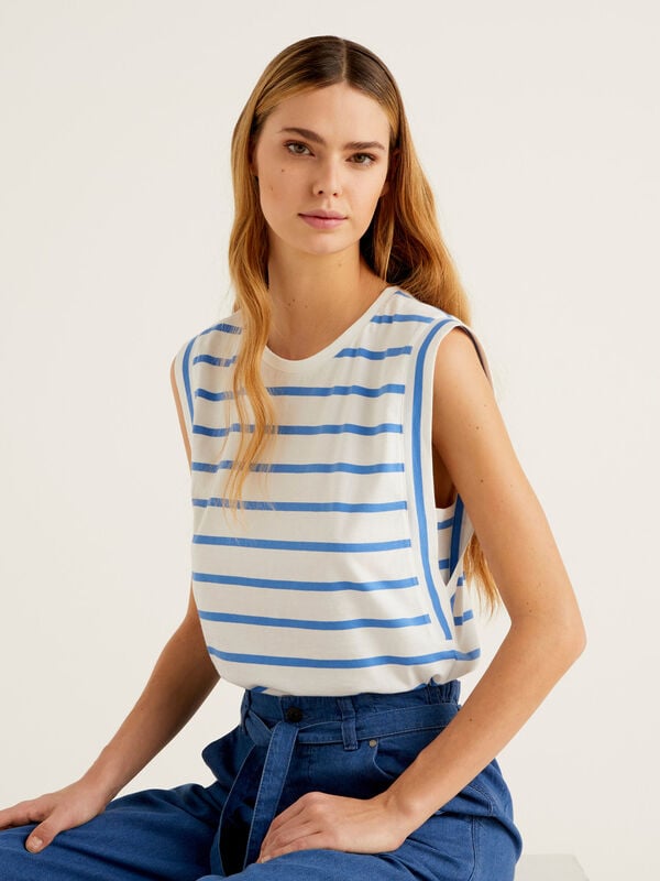 Striped sleeveless t-shirt Women