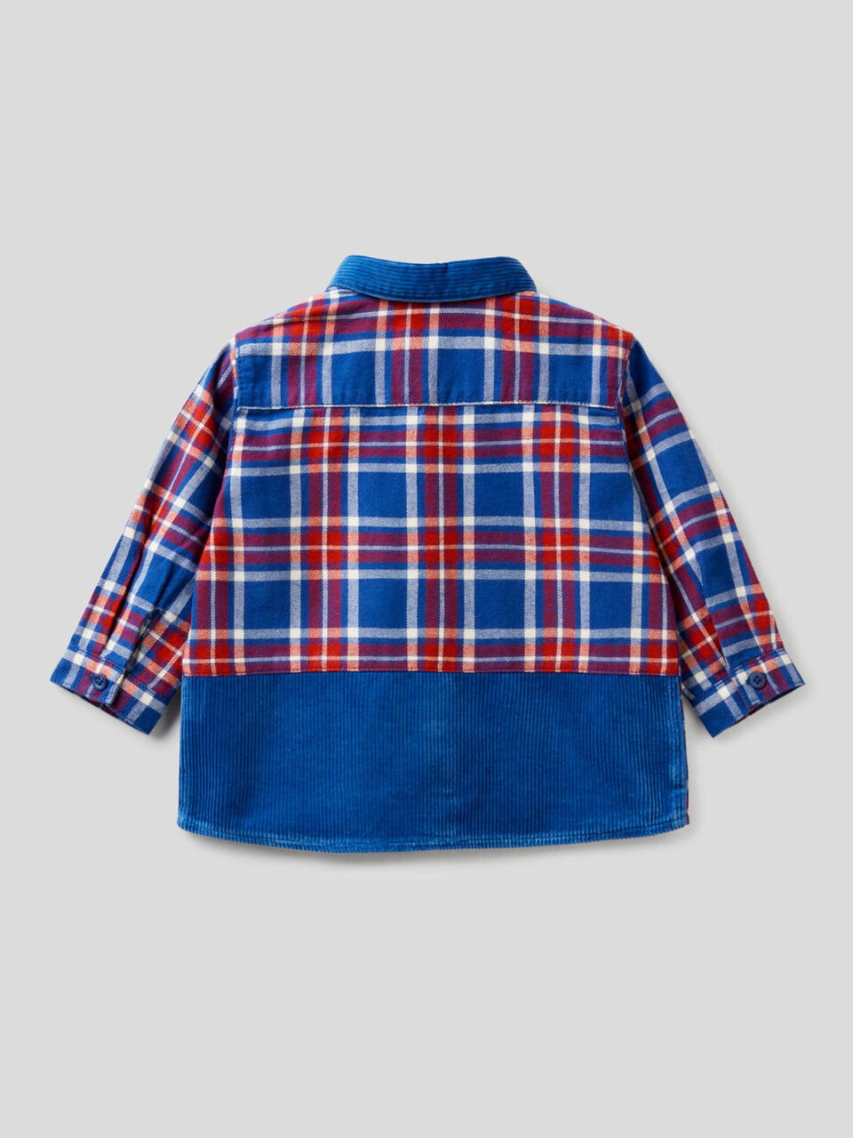 Flannel shirt with velvet inserts image number 2