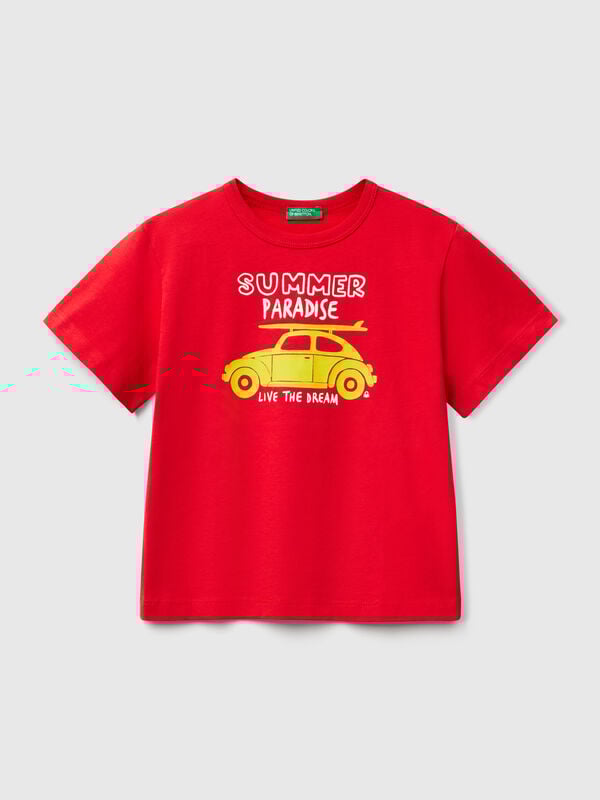 Camiseta con estampado flúor Niño