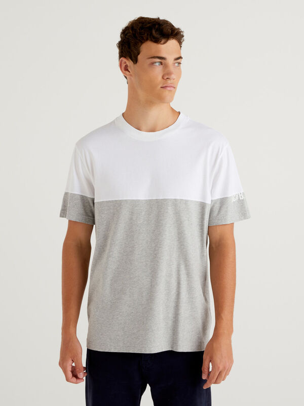 100% cotton color block t-shirt Men