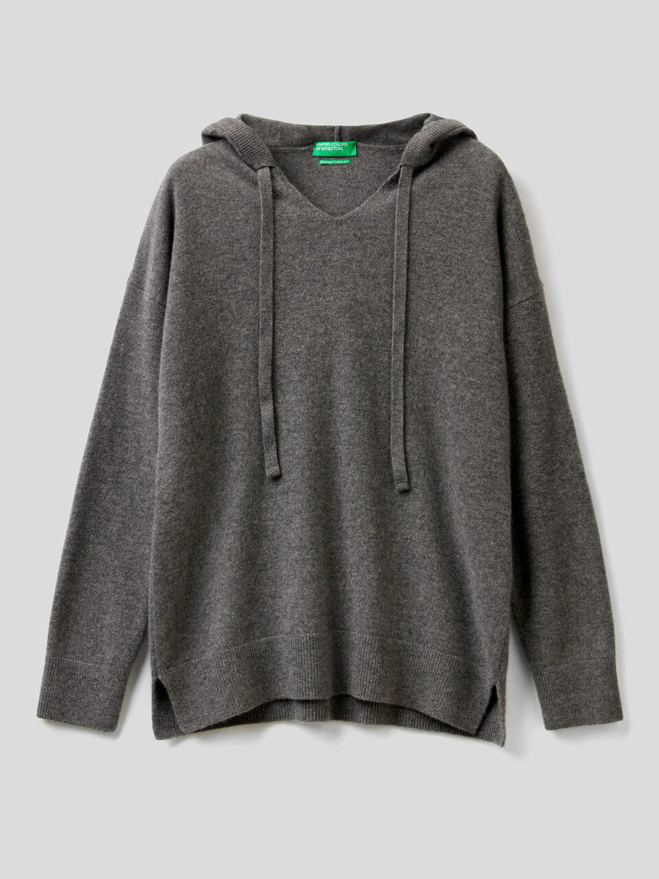 Pure cashmere sweater with hood image number 1