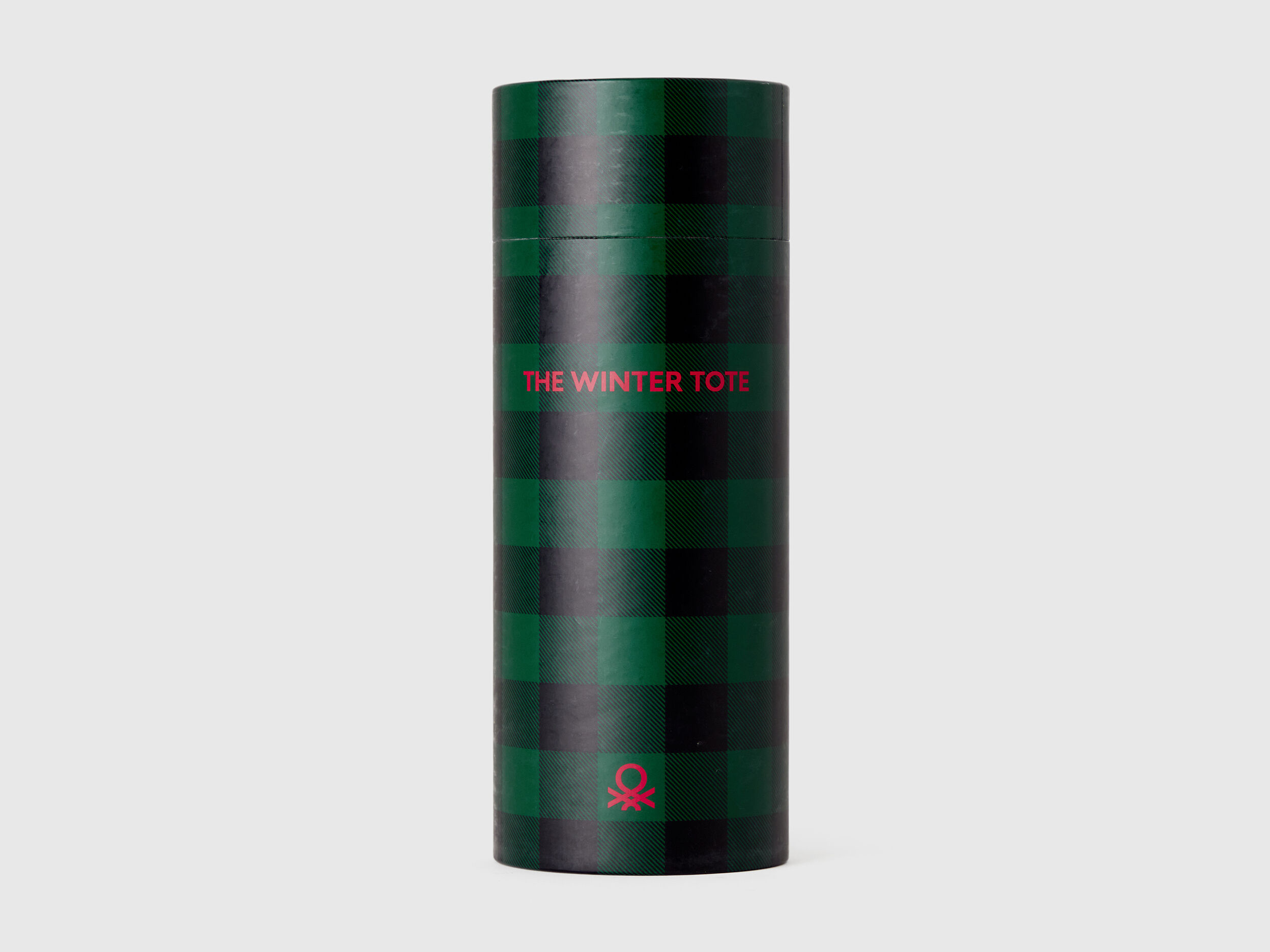 Two-tone check tote bag - Green | Benetton