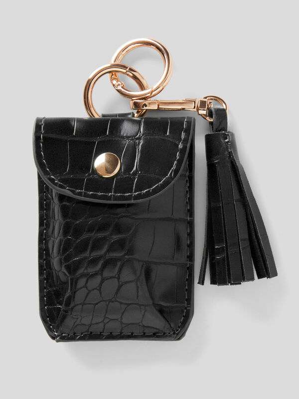 Bag keychain with crocodile print Women