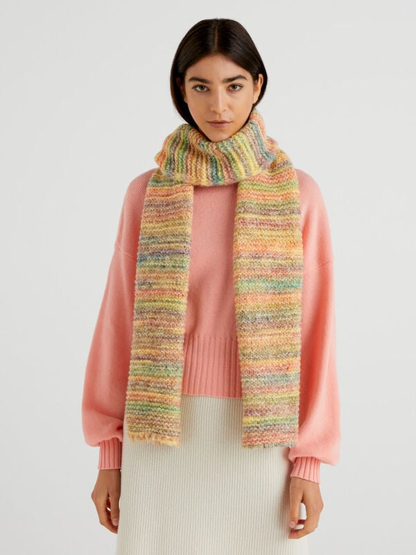 Bufanda multicolor de lana mixta Mujer
