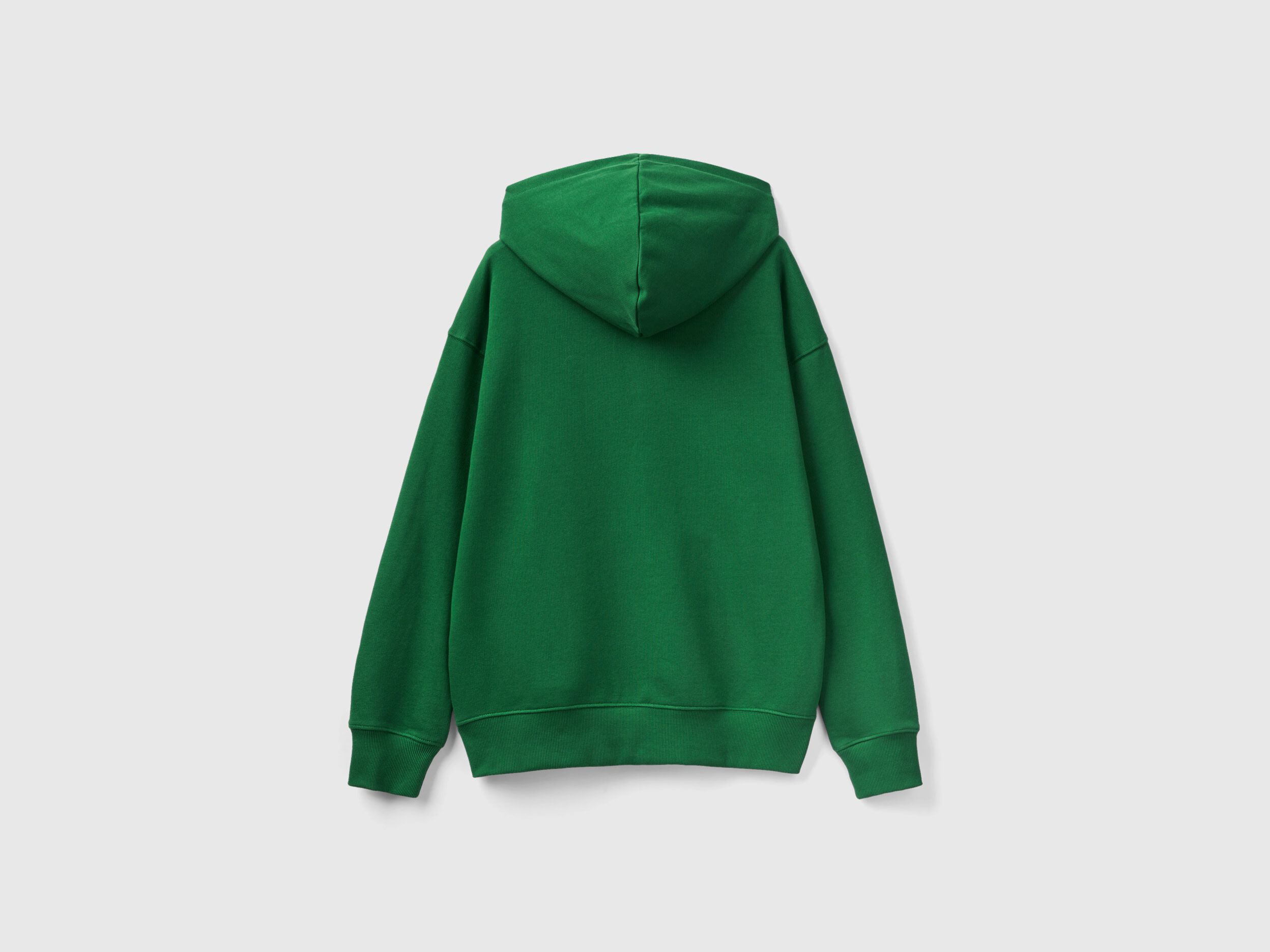 Zip up hoodie in cotton Dark Green Benetton