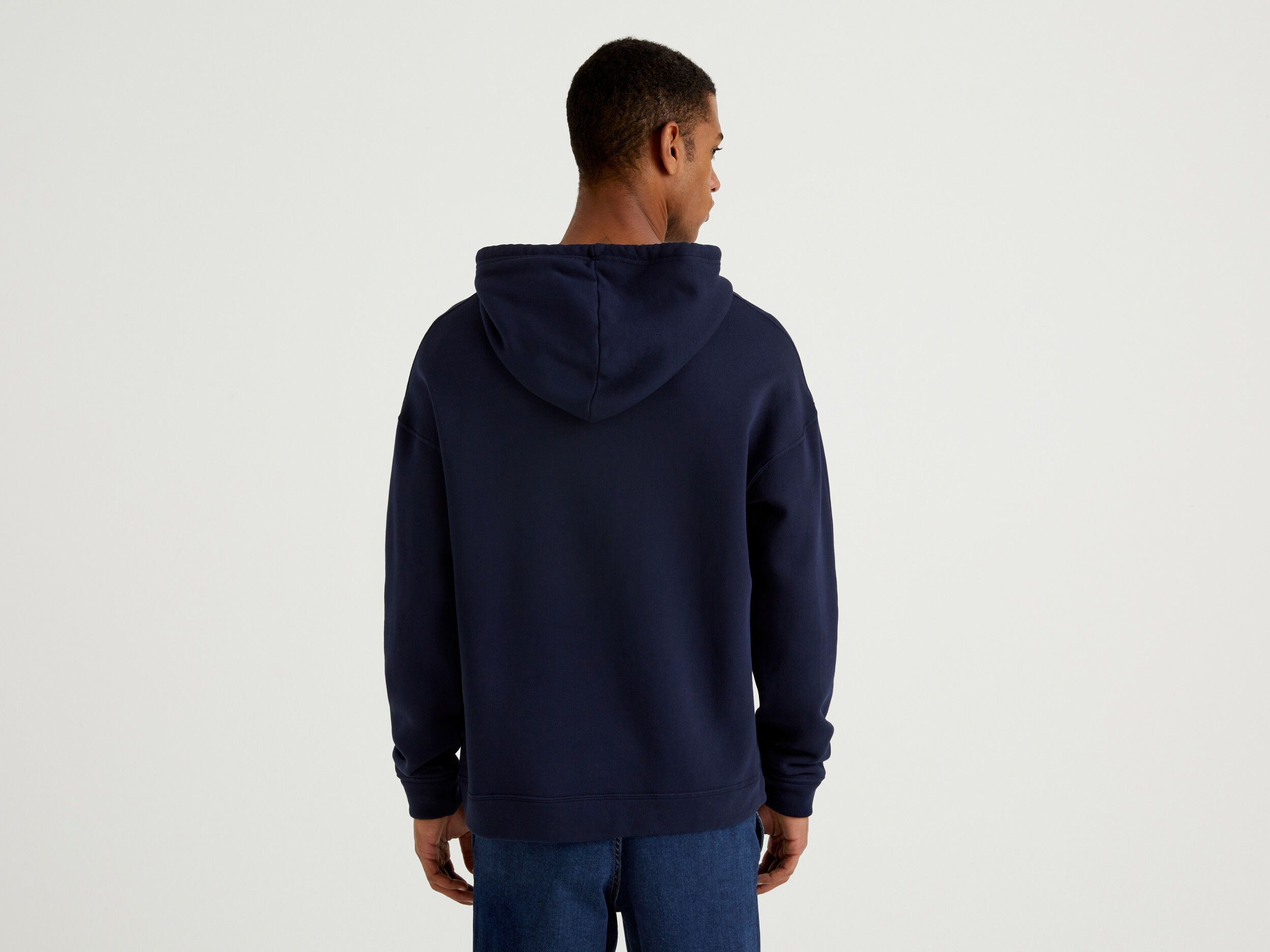 100 cotton hoodie Dark Blue Benetton