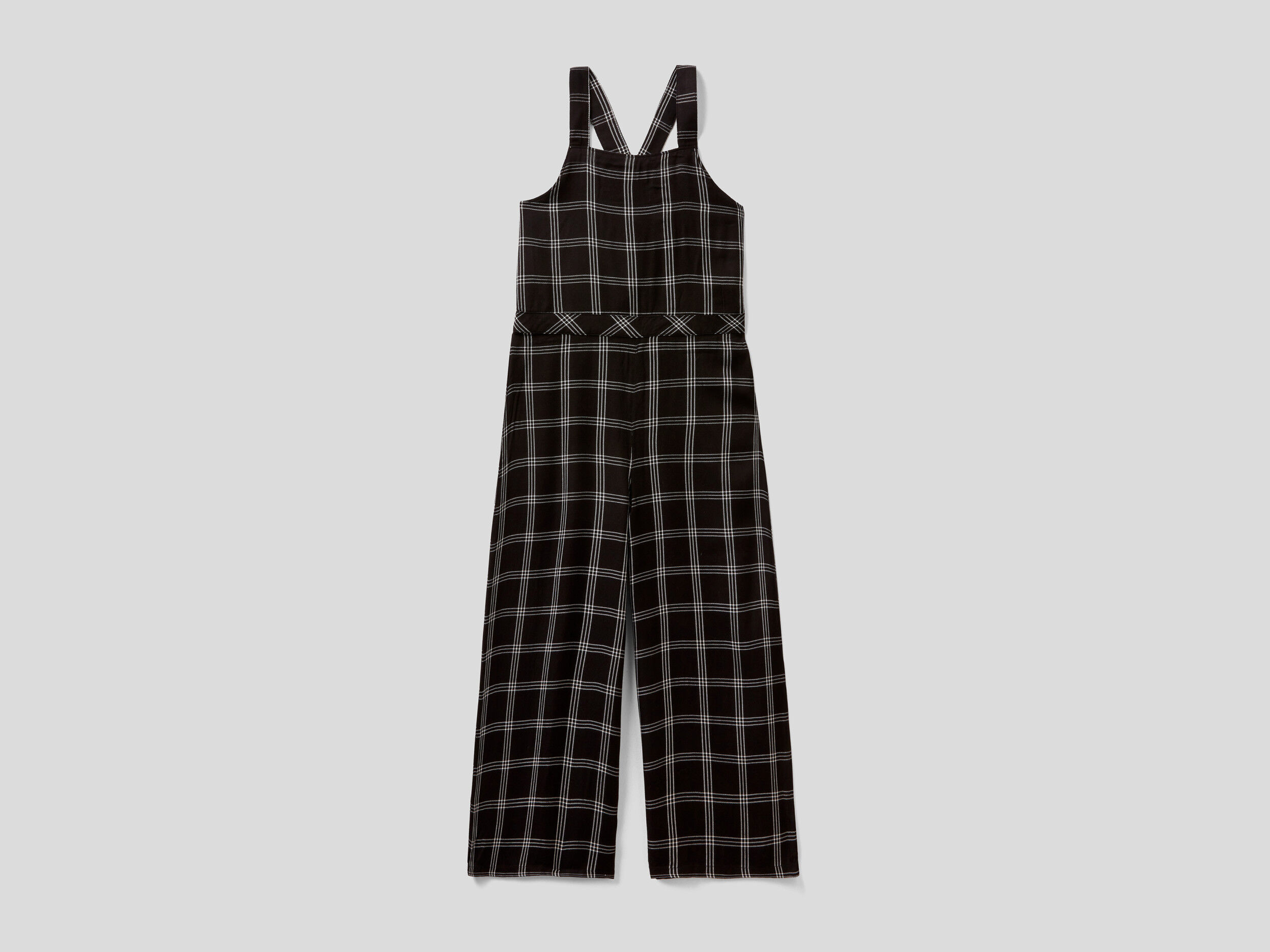 Black and white check dungarees 2025