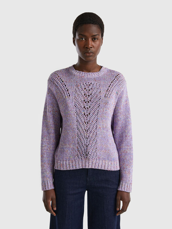Sweater with open-knit motif Women