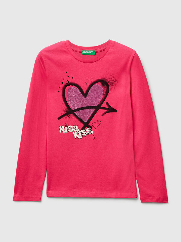 T-shirt with glitter print Junior Girl
