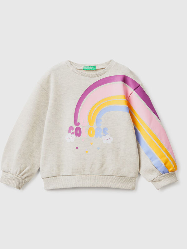 Pullover sweatshirt with rainbow print Junior Girl
