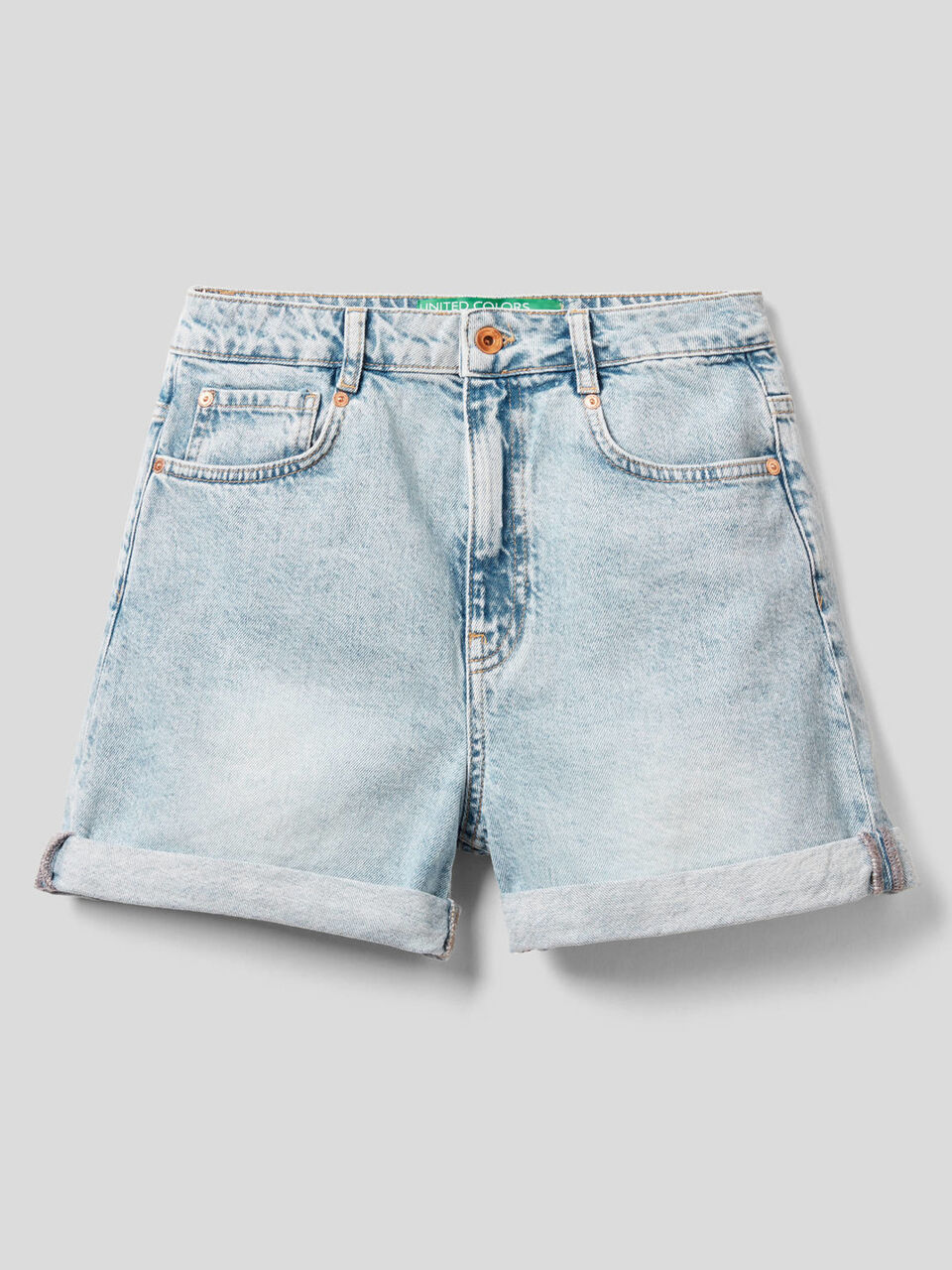100% cotton denim shorts image number 1