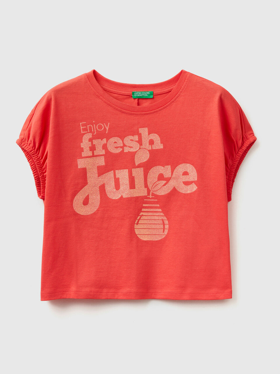 T-shirt with glittery fruit print