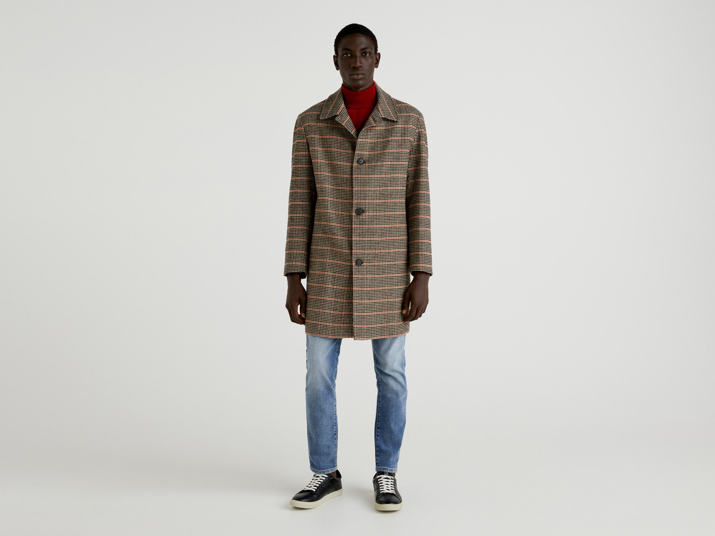 Grey check hotsell coat men