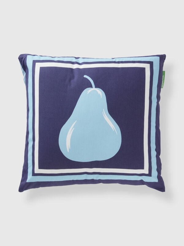 Pillow with light blue pear print
