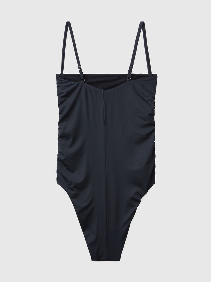 One-piece swimsuit in ECONYL® with draping image number 2