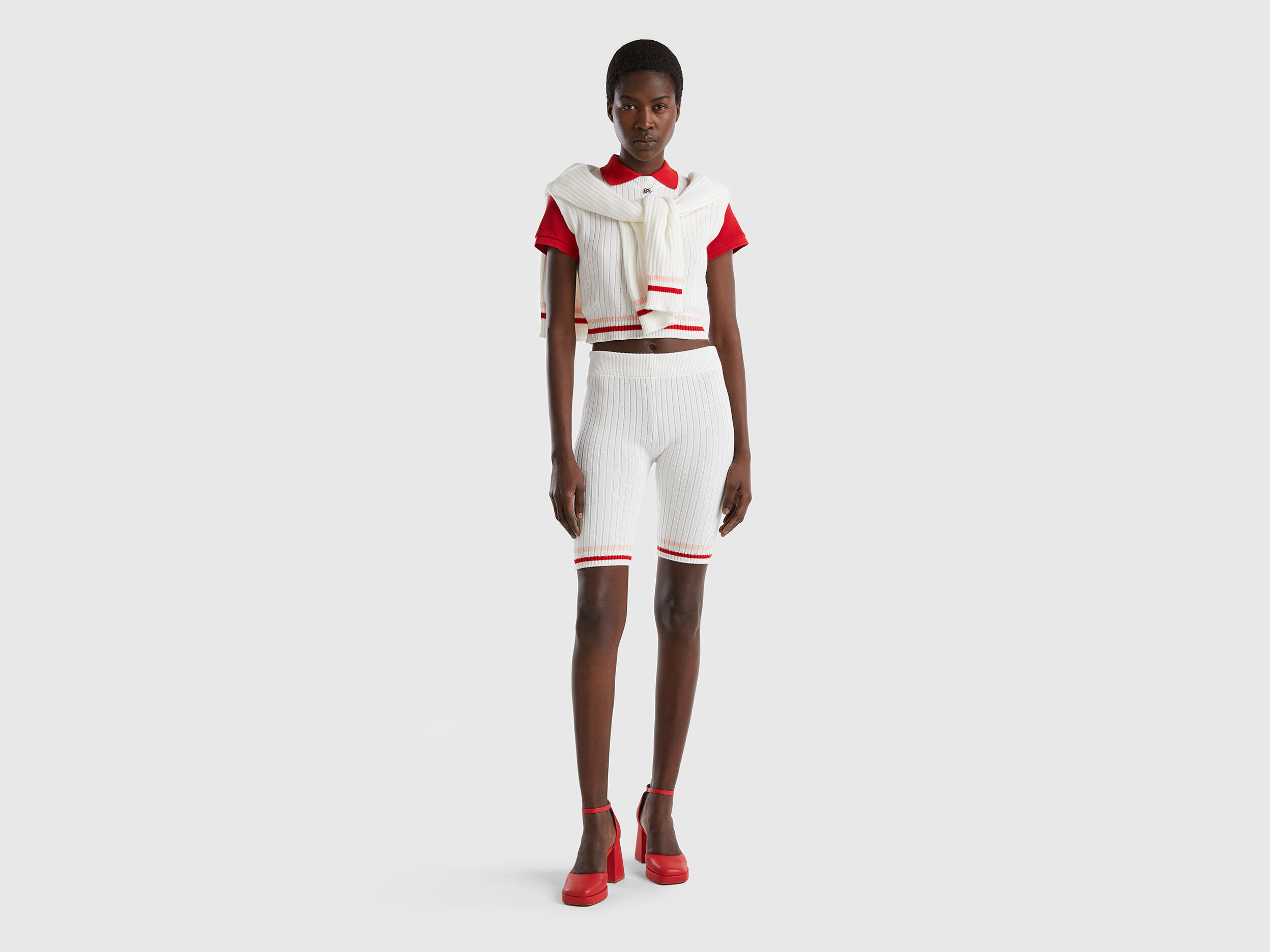 White cycling shorts White Benetton