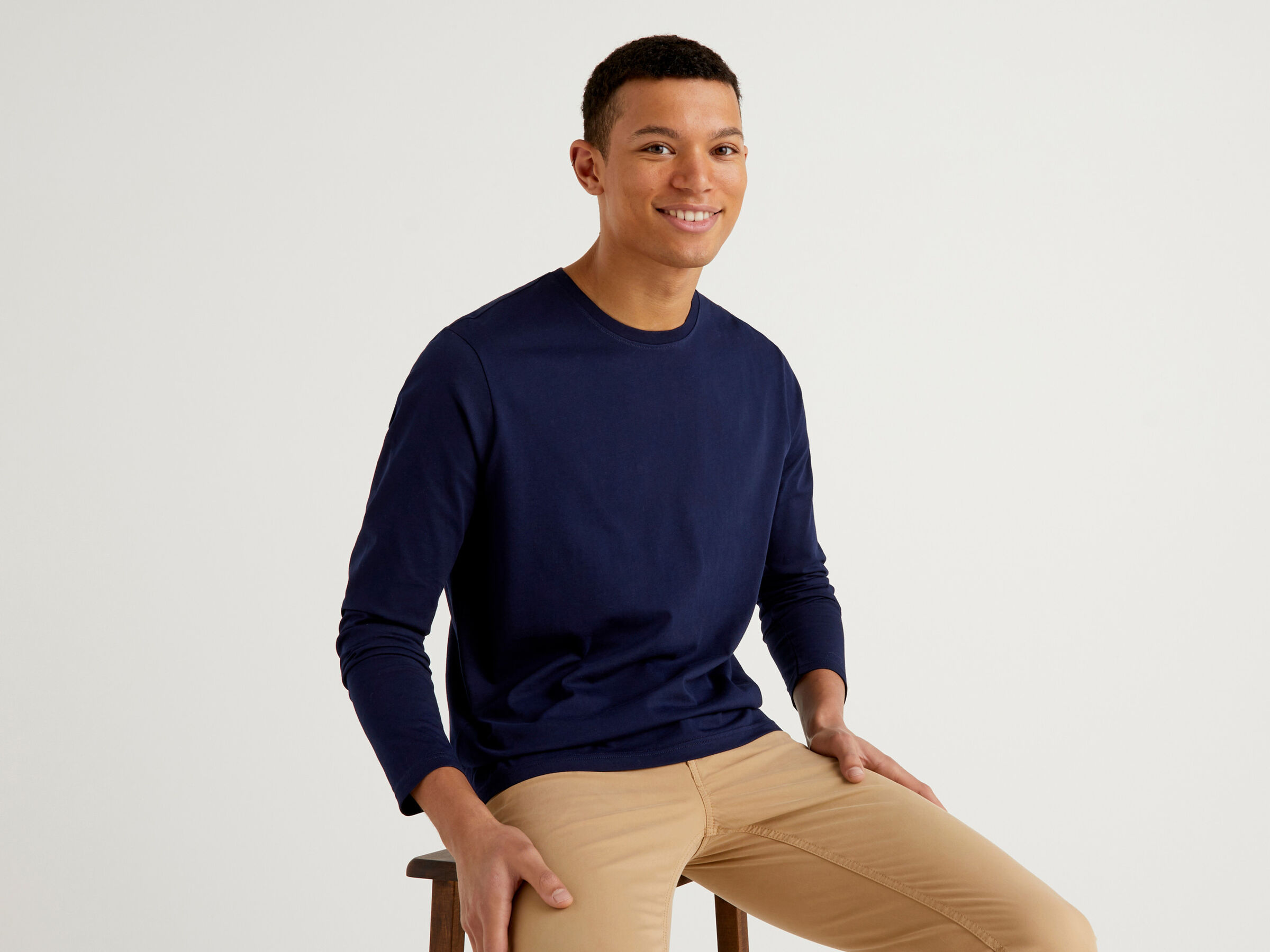 Long sleeve pure cotton t-shirt image number 3