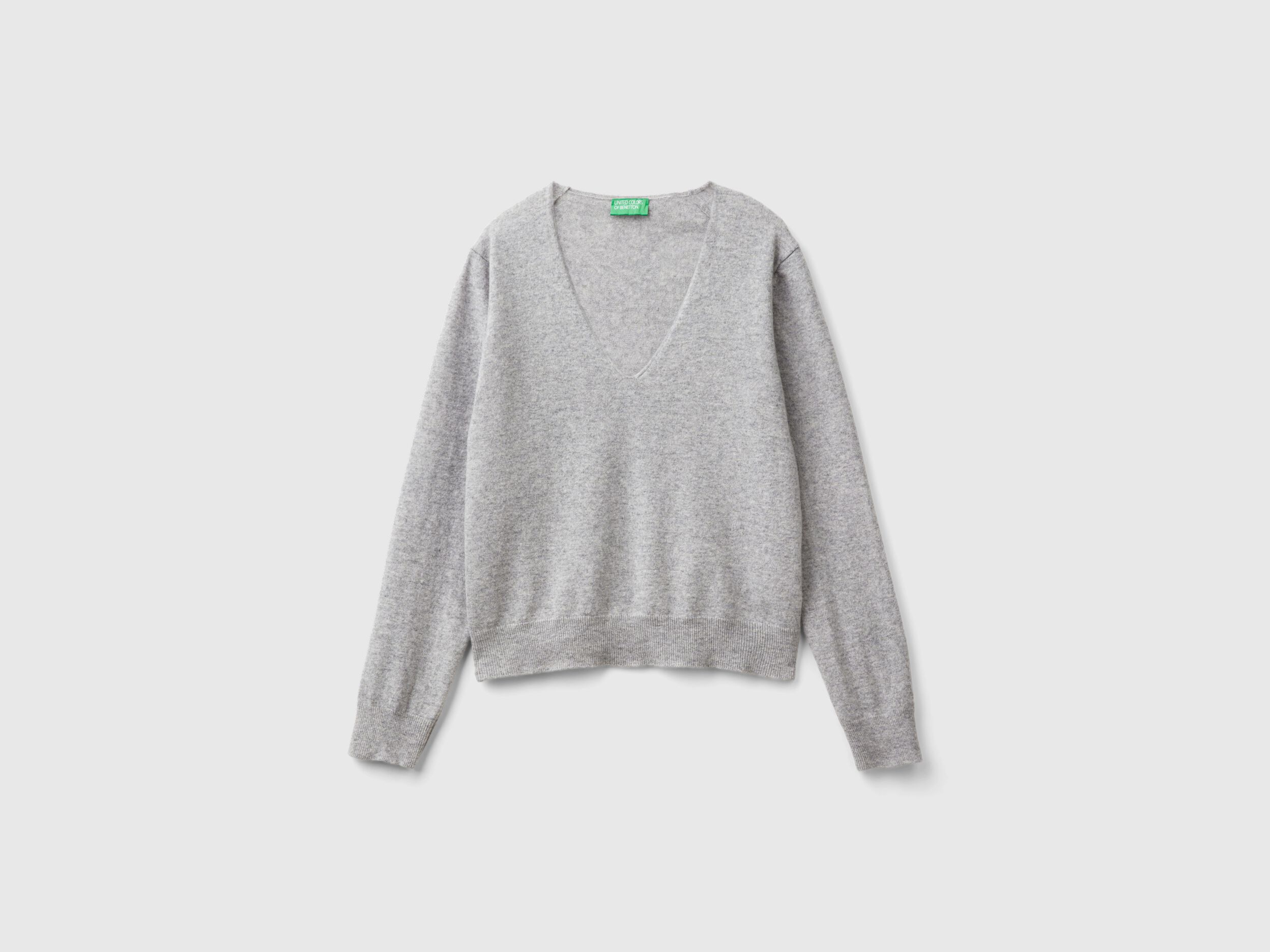 Gray v neck sweater women's on sale