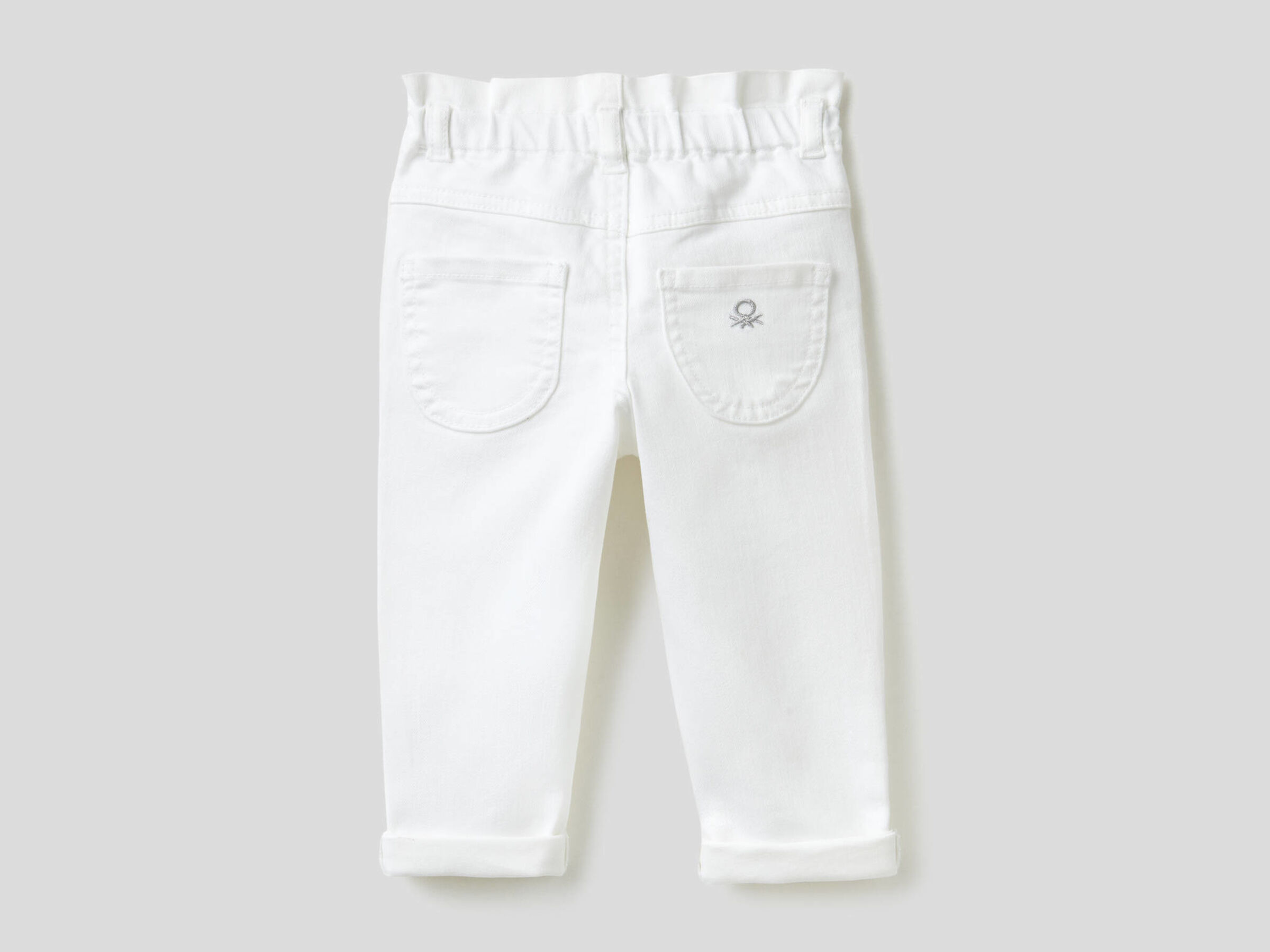 Paper bag trousers in stretch fabric image number null
