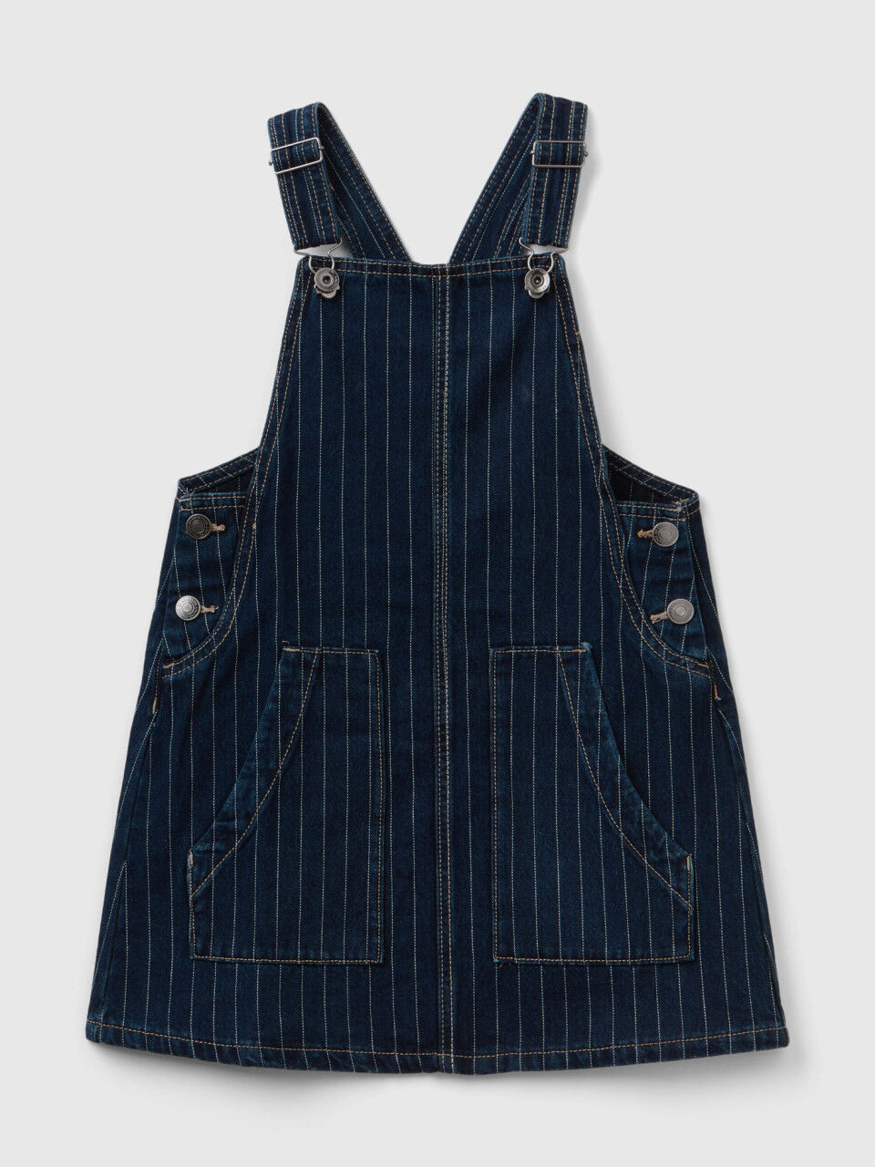 Blue denim overall skirt hotsell