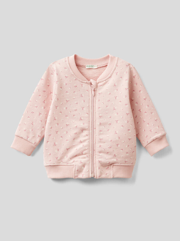 Patterned sweatshirt in pure organic cotton New Born (0-18 months)