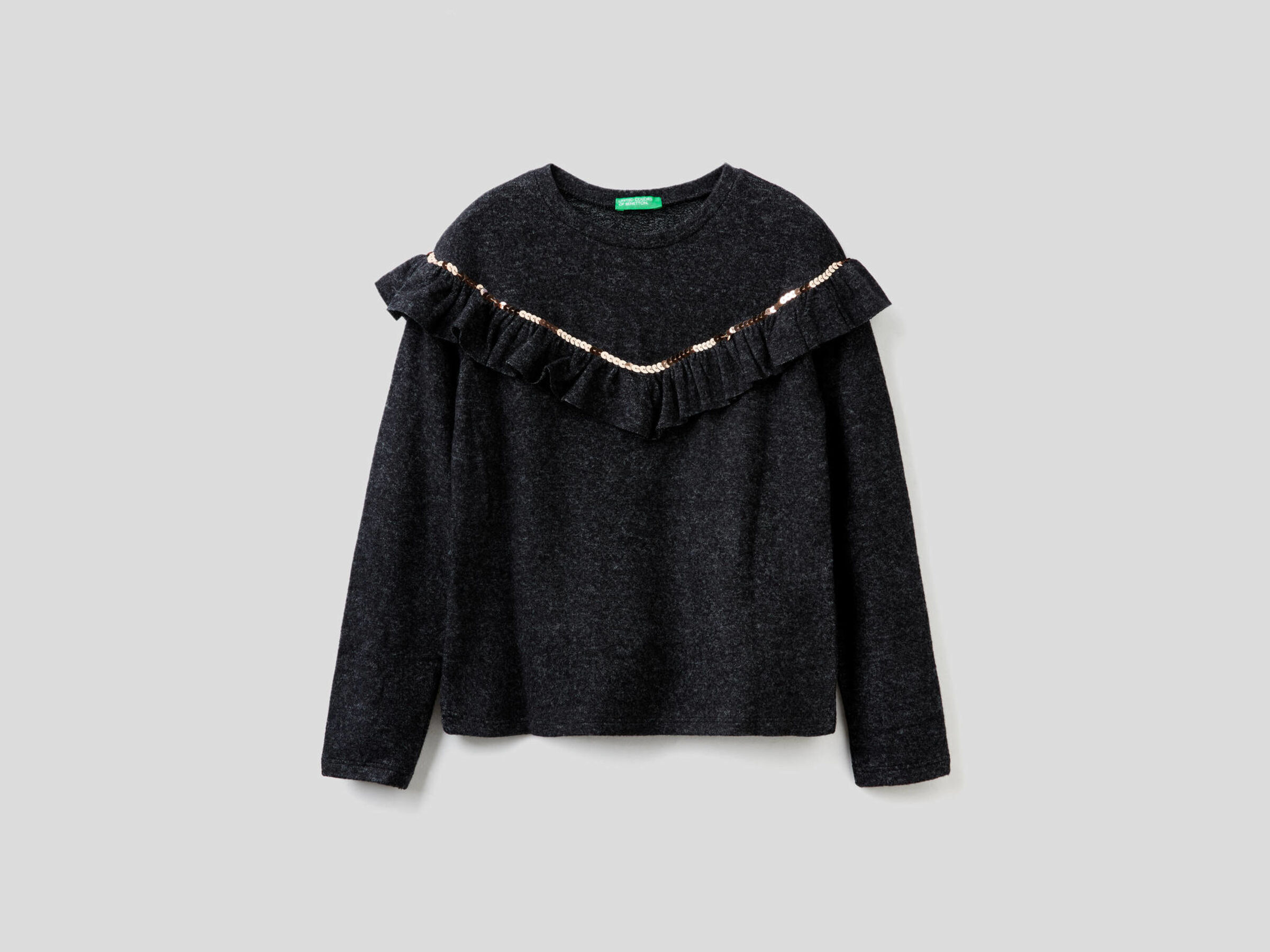 Sudadera con volante y lentejuelas image number null