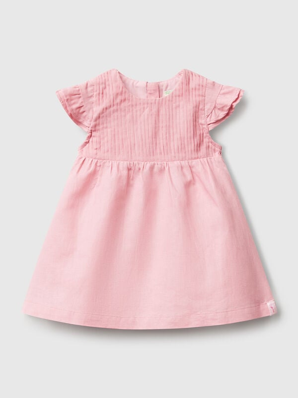 Dress in linen and cotton blend New Born (0-18 months)