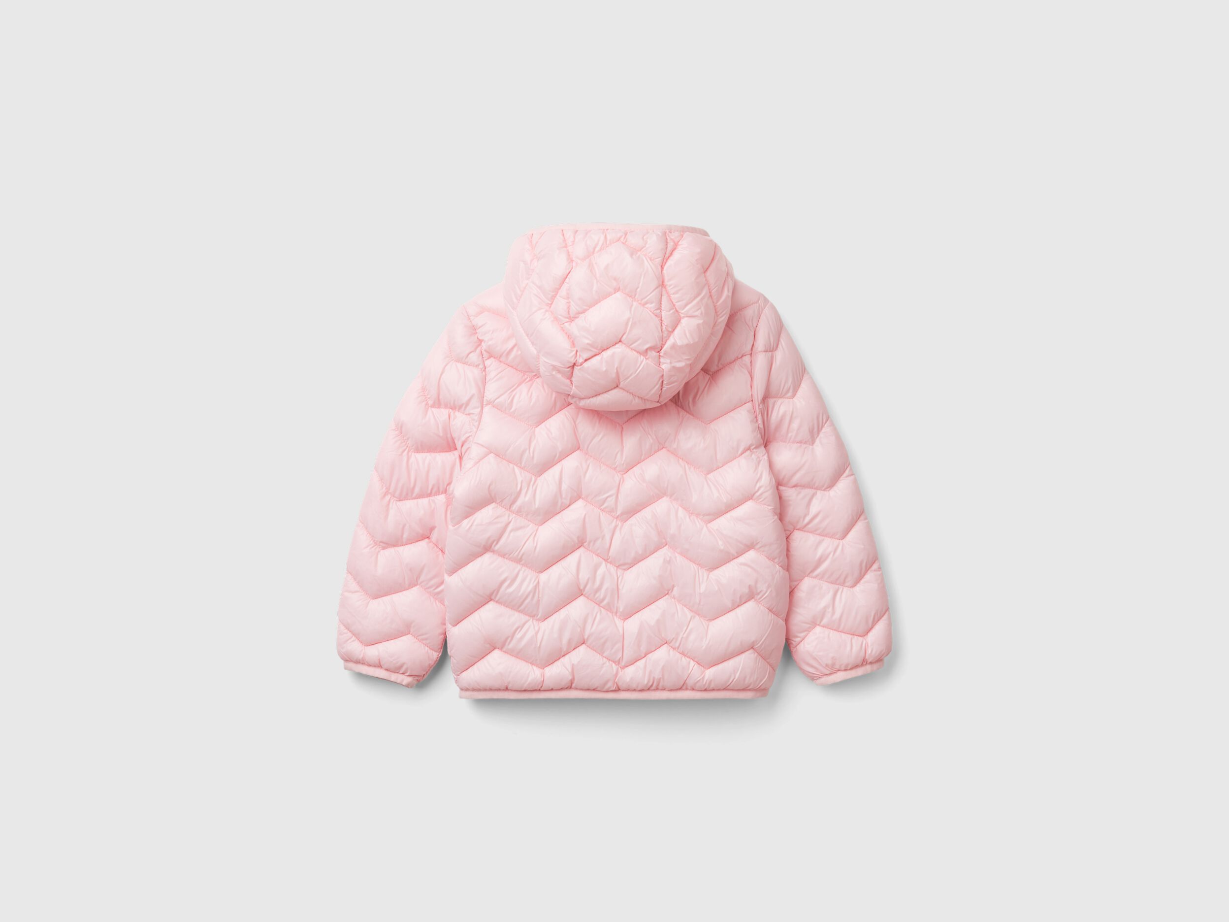 Girls Quilted High Neck Jacket - Pink | Benetton