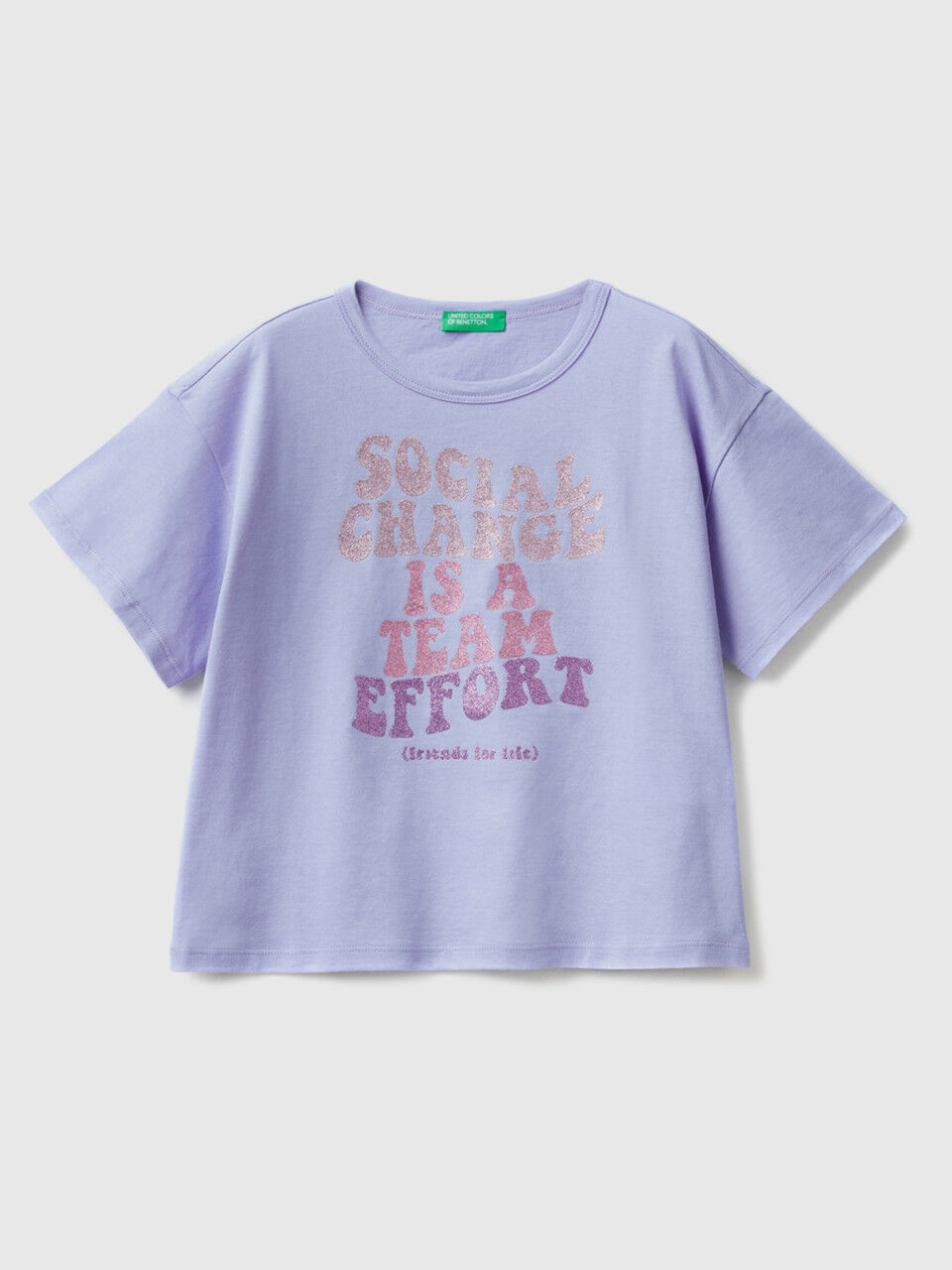 T-shirt with glittery print
