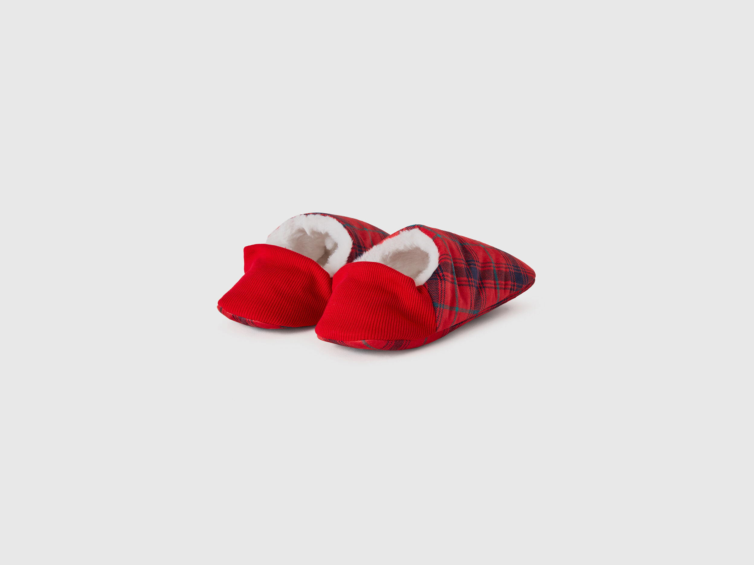 Red faux fur slippers cheap