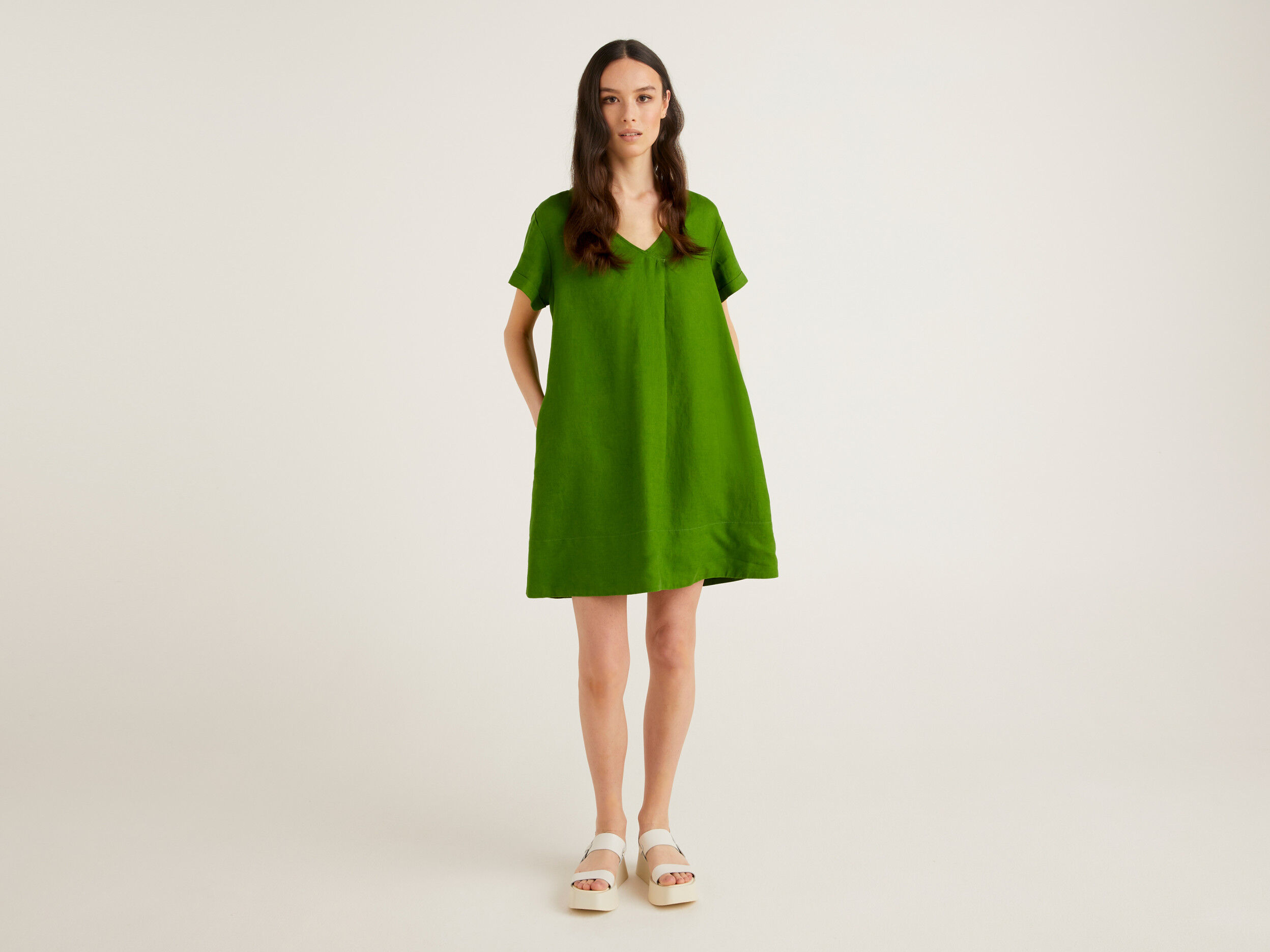 Benetton linen dress best sale