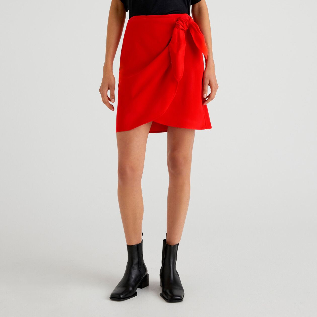 Flowy wrap deals skirt red