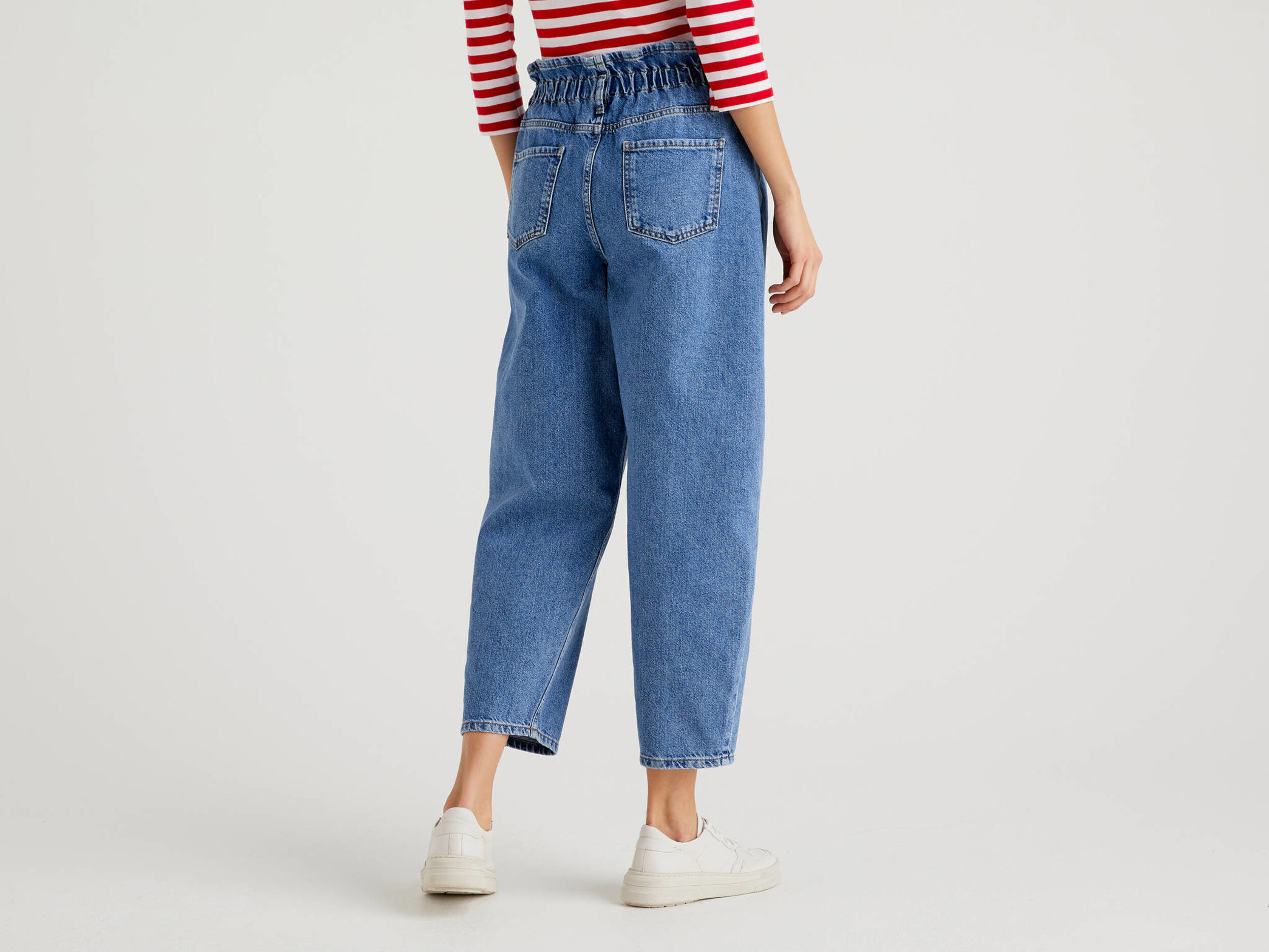 Paper bag jeans Sky Blue Benetton
