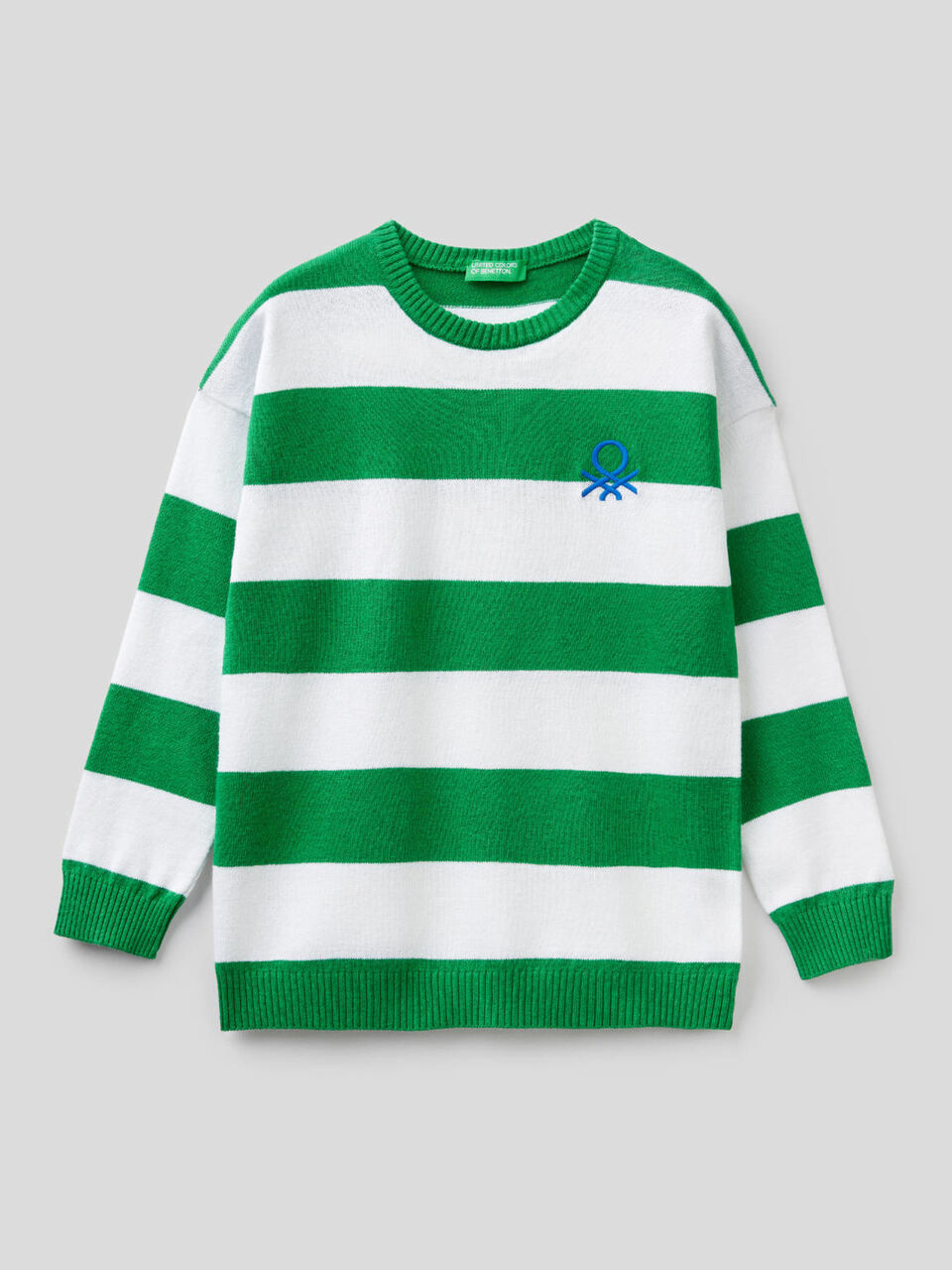 Striped sweater with logo image number 1