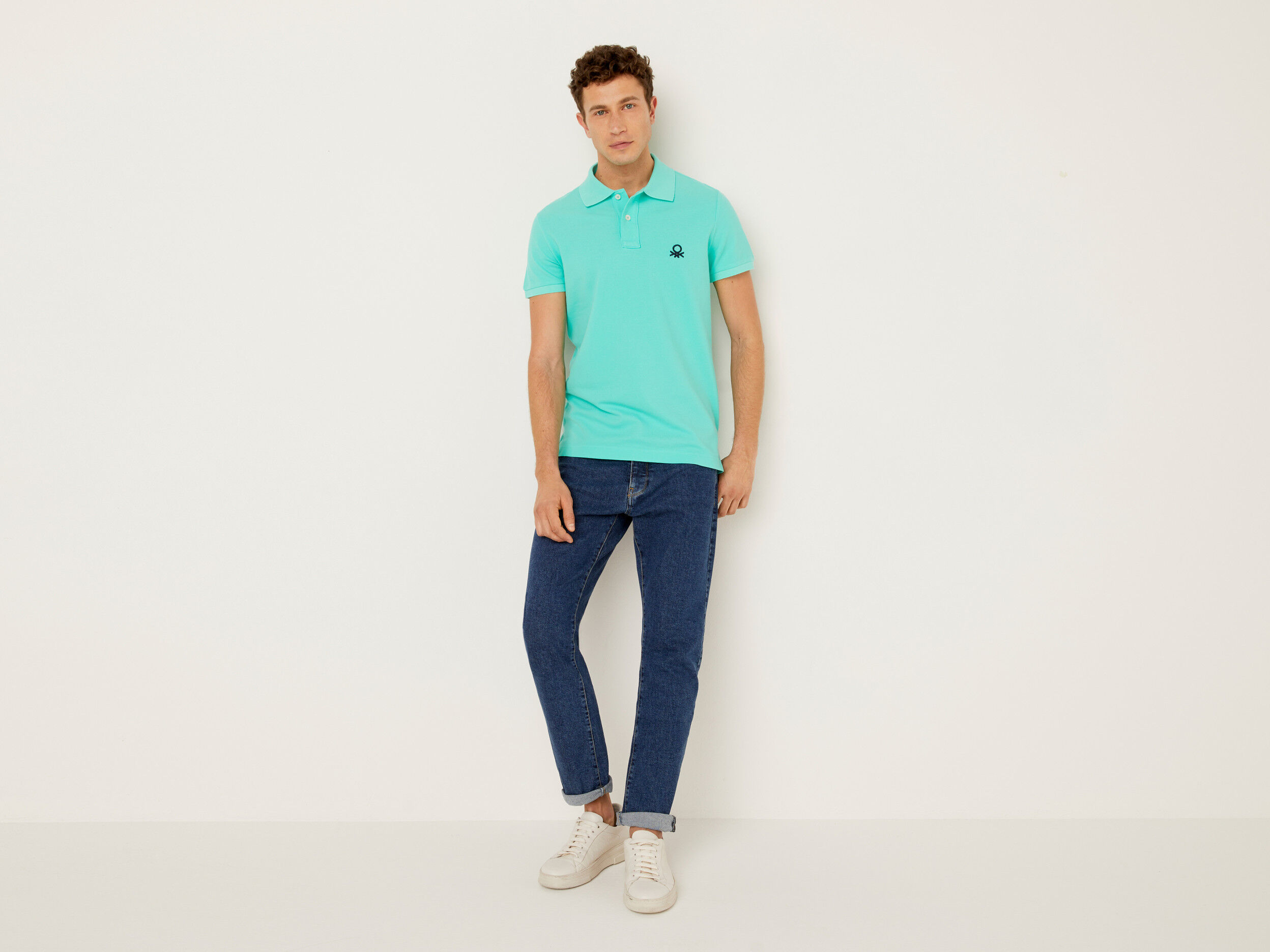 Polo verde agua hombre on sale