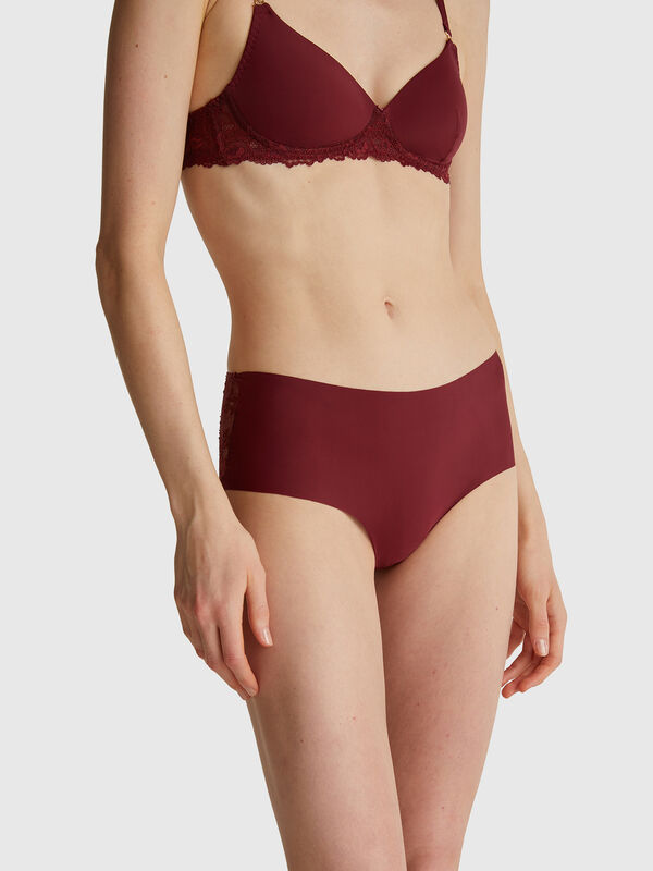 Culotte elástico con encaje Mujer